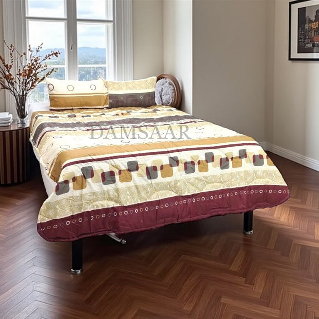 (C6-TM) Double 3 Piece Polyester Printed Comforter (Available in Assorted patterns)