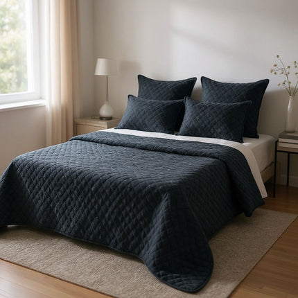 B4 - King 5pc Rope Velvet Bedspread