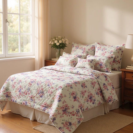 B3 - King 13pc Bedspread - Winter Floral 120gsm