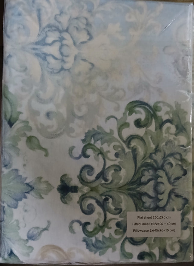 (S75)Q4PC 100%BRUSHED COTTON WINTER FLANNEL SHEET