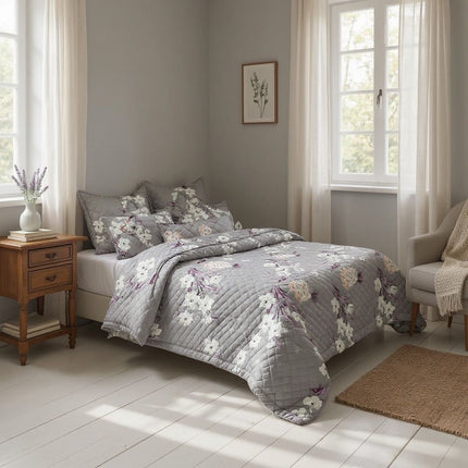 B3 - King 13pc Bedspread - Winter Floral 120gsm