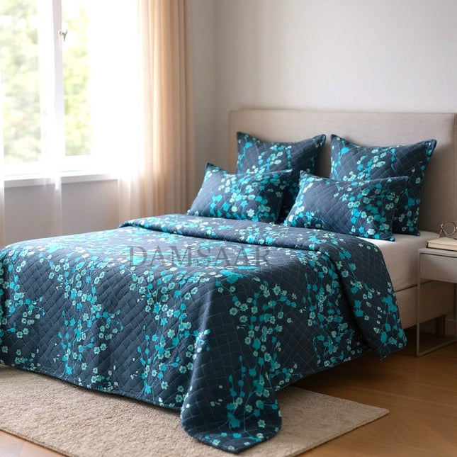 B35 - King 5pc Bedspread Microfiber - Printed