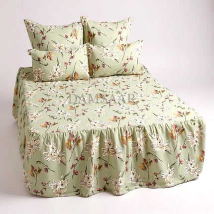 B27 - Queen 5pc Bedspread Mini - Big Frill - Micro Printed - 90gsm - Promotion