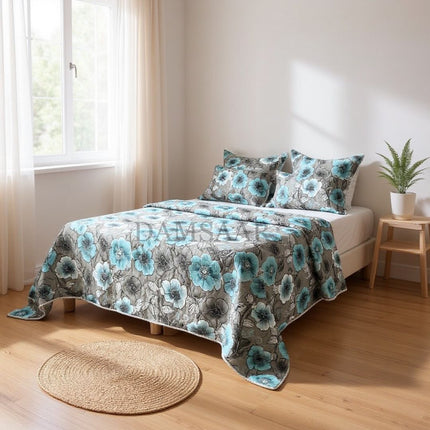 B35 - King 5pc Bedspread Microfiber - Printed