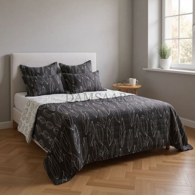 B10 - Double 5pc Cheap Bedspread - Zig Zag - Printed - Polyester 65gsm