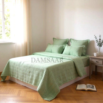 B9 - Double 5pc Bedspread Zig Zag - Dyed - 65gsm