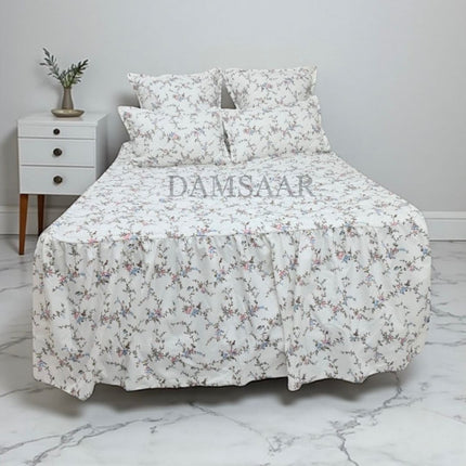B21 - Queen 5pc Bedspread Big Frill - Biggest Diamond - Winter Material