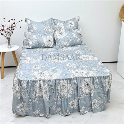 B21 - Queen 5pc Bedspread Big Frill - Biggest Diamond - Winter Material