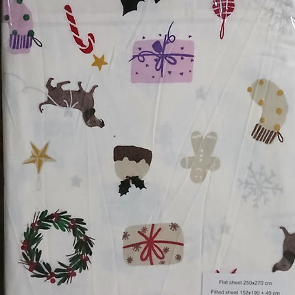 (S75)Q4PC 100%BRUSHED COTTON WINTER FLANNEL SHEET