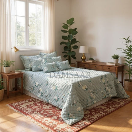 B3 - King 13pc Bedspread - Winter Floral 120gsm