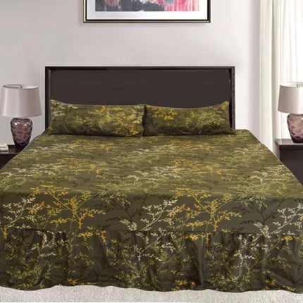 Damsaar - 3pc Frilled Valance Fitted Sheet - Easy Bed Sheet - Microfiber