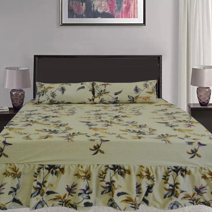 Damsaar - 3pc Frilled Valance Fitted Sheet - Easy Bed Sheet - Microfiber