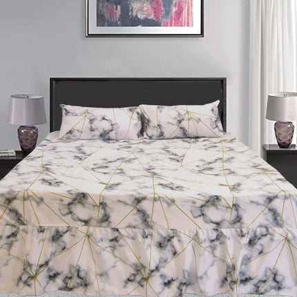 Damsaar - 3pc Frilled Valance Fitted Sheet - Easy Bed Sheet - Microfiber