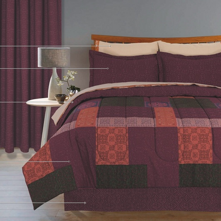 C3 - Damsaar Queen 4pc Comforter Set - 100% Cotton - T200 - Clearance