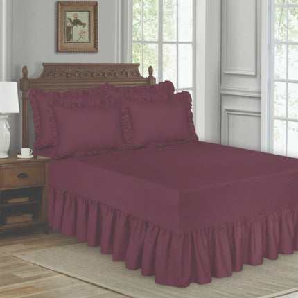 Damsaar - 5pc Frilled Valance Fitted Sheet Set - Poly Cotton