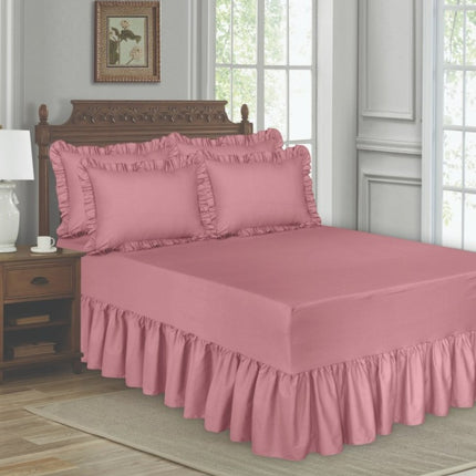 Damsaar - 5pc Frilled Valance Fitted Sheet Set - Poly Cotton