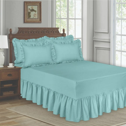 Damsaar - 5pc Frilled Valance Fitted Sheet Set - Poly Cotton