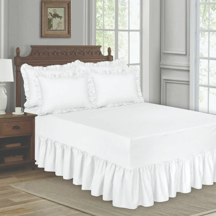 Damsaar - 5pc Frilled Valance Fitted Sheet Set - Poly Cotton