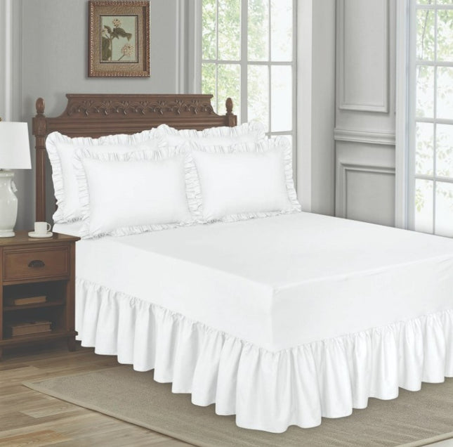 Damsaar - 5pc Frilled Valance Fitted Sheet Set - Poly Cotton